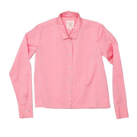 The Little Project Tops - The Little Project Pennington Shirt Cotton Long Sleeve Blouse Straight Cropped